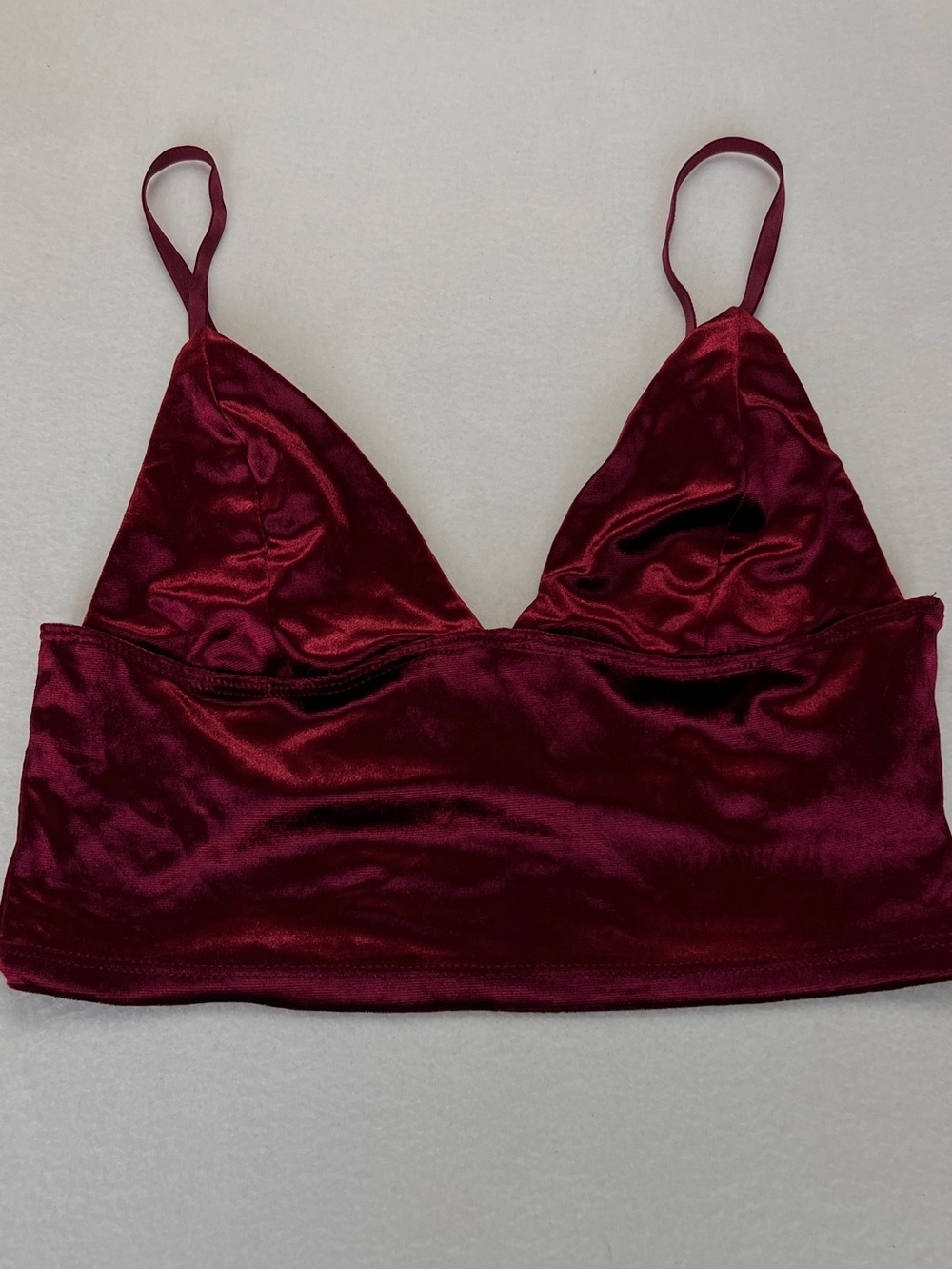 burgundy velvet bustier cami top from Garage Size Small Y2K Festival